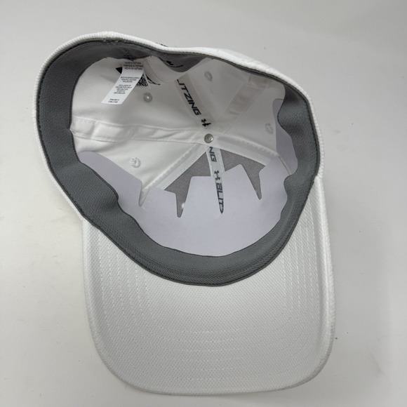 Under Armour Hat Mens M/L White Blitzing 3.0 Low Stretch Performance Golf Active - Picture 7 of 8